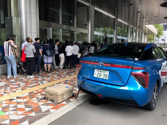 燃料电池汽车（FCV）在发生灾害时的活用事例的介绍